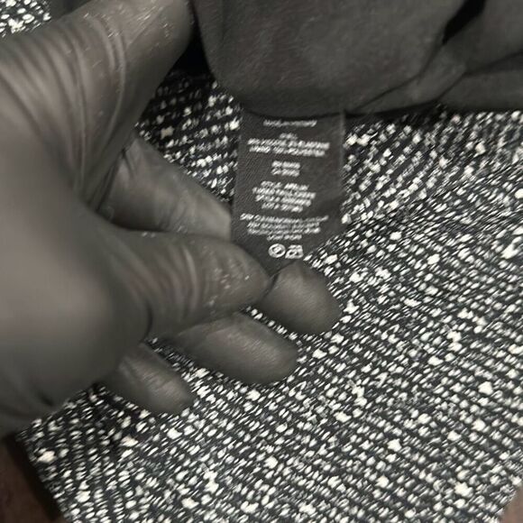 THEORY Black White Gray Abstract A Line Short Sleeve Shift Dress With Zippered P - Picture 6 of 6